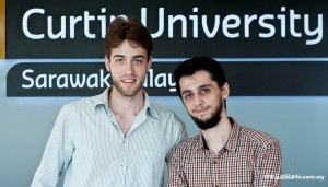 Exchange students Xavier Lenoir (left) and Abdullah Özcan.