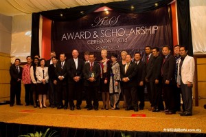 Group photo with award sponsors.